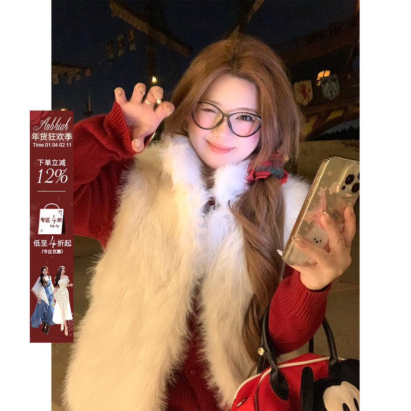 安妮不火 chao藏肉!软糯立领毛毛皮草马甲女微胖大码无袖毛绒外套,女装/女士精品,马夹,淘宝优惠券,粉丝福利购,淘宝优惠卷