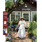 安妮不火 似水梨花浪漫重工蕾丝绣花仙裙女微胖大码 设计感连衣裙