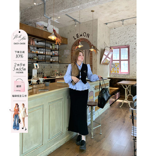 安妮不火 办公室outfit气质通勤三件套女秋微胖大码收腰显瘦套装