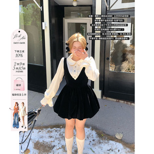 微胖大码 显瘦气质花苞裙 甜美丝绒连衣裙女2025秋冬新款 安妮不火