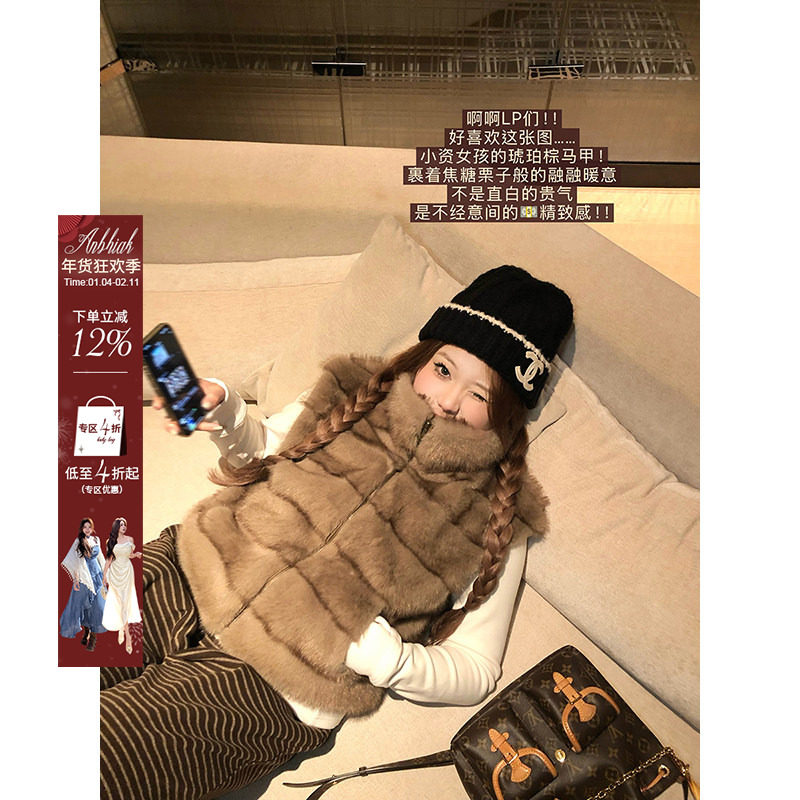 安妮不火 自带贵气轻盈显瘦皮草马甲外套女微胖大码保暖毛绒背心,女装/女士精品,马夹,淘宝优惠券,粉丝福利购,淘宝优惠卷