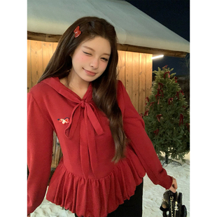 安妮不火新年限定小马胸章连帽加绒卫衣女微胖大码 设计感收腰上衣