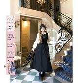 安妮不火优雅大小姐假两件经典 收腰学院风连衣裙 徽标裙女微胖大码