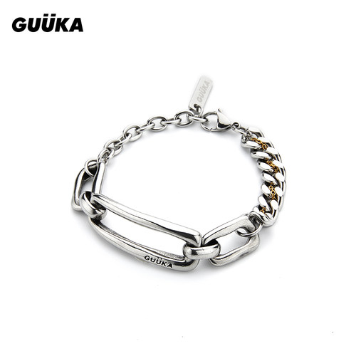 GUUKA不锈钢环环相扣手链朋克