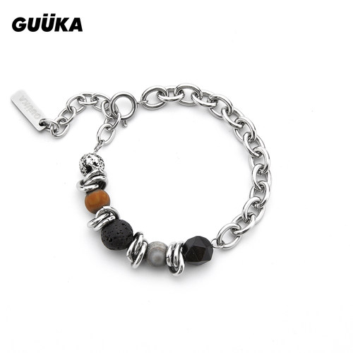 GUUKA潮牌不锈钢嘻哈O字手链