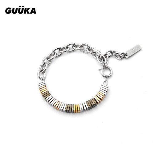GUUKA不锈钢可转动方块手链
