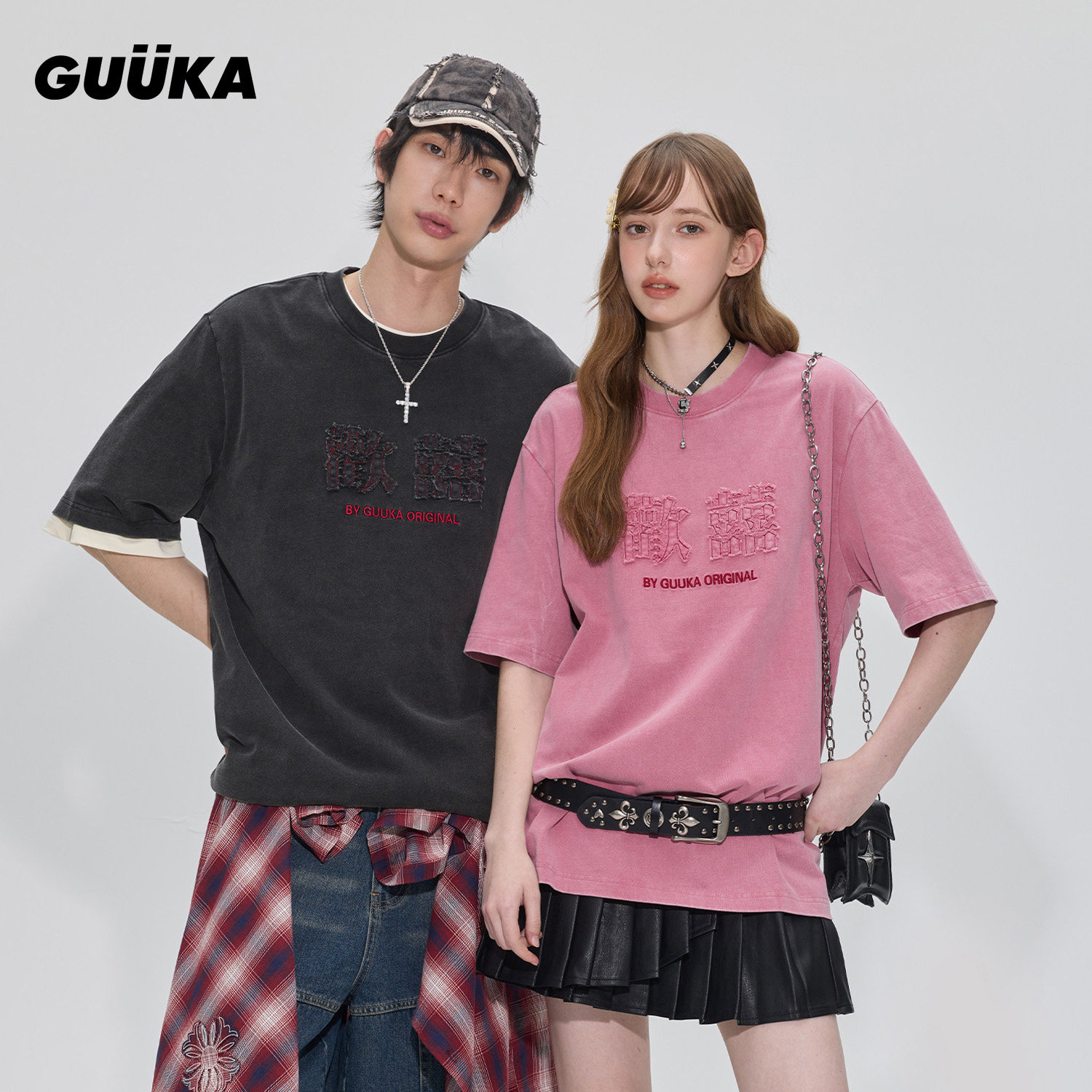 陈鑫海同款GUUKA重磅美式复古T恤图片