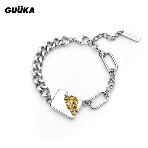 GUUKA不锈钢古巴链手链情侣款
