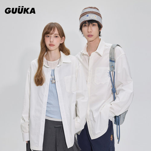 GUUKA学院风JK纯棉男长袖衬衫