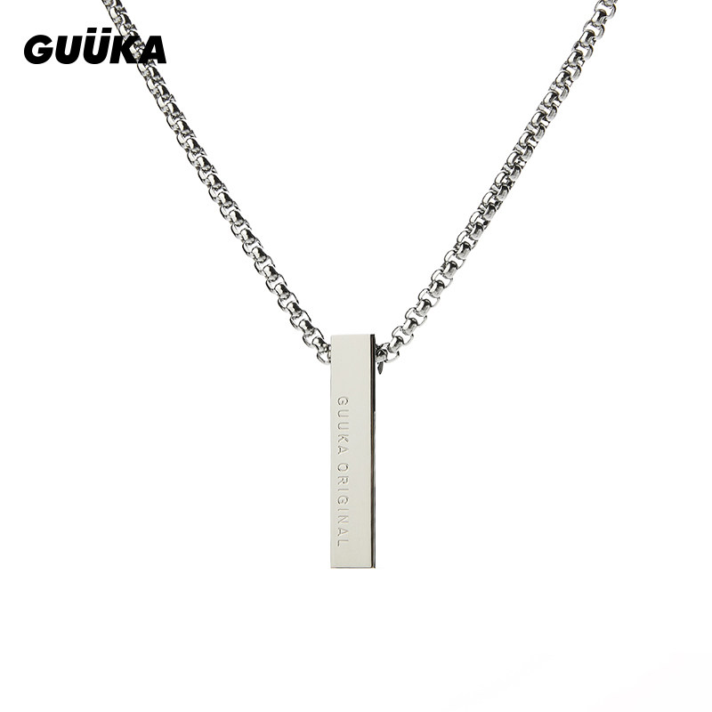 GUUKA喻言同款嘻哈长方形项链图片