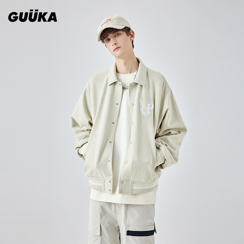 陈鑫海同款GUUKA美式棒球夹克图片
