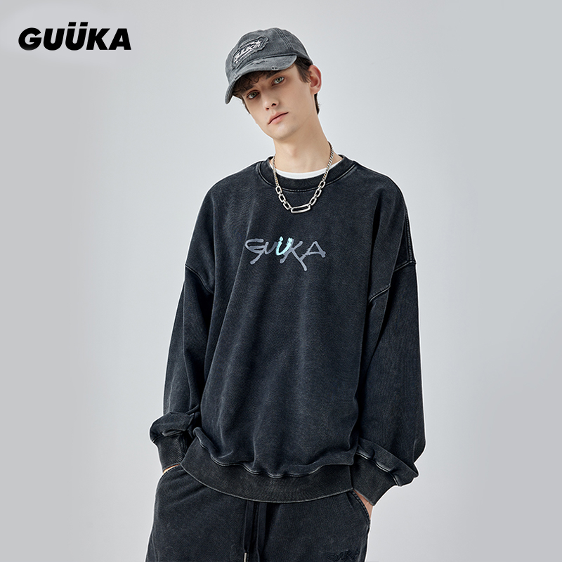 王敬轩刘雅瑟同款美式复古卫衣