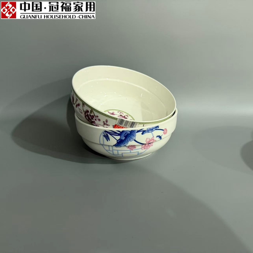 冠福陶瓷花鸟面碗可进洗碗机