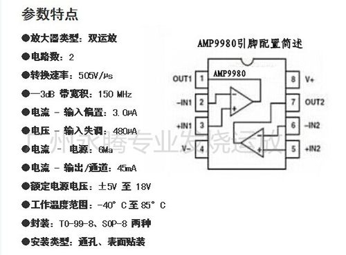 促销 优惠AMP9980BR升级AMP9920AS AD8620BR  OPA1612 NE5532