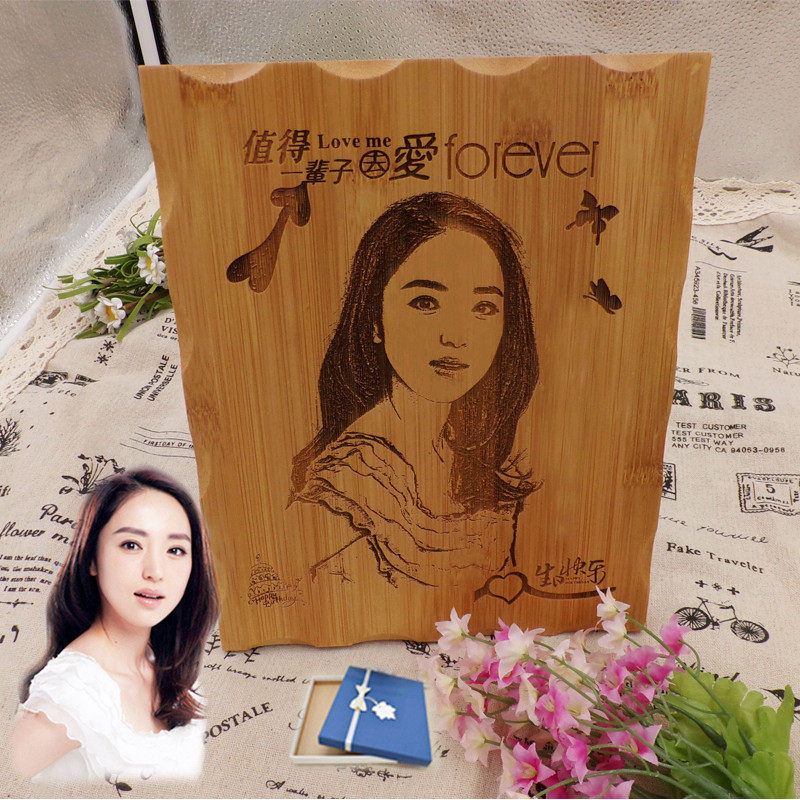 个性定制照片 木板刻画送女生男朋友结婚老婆闺蜜diy创意生日礼物