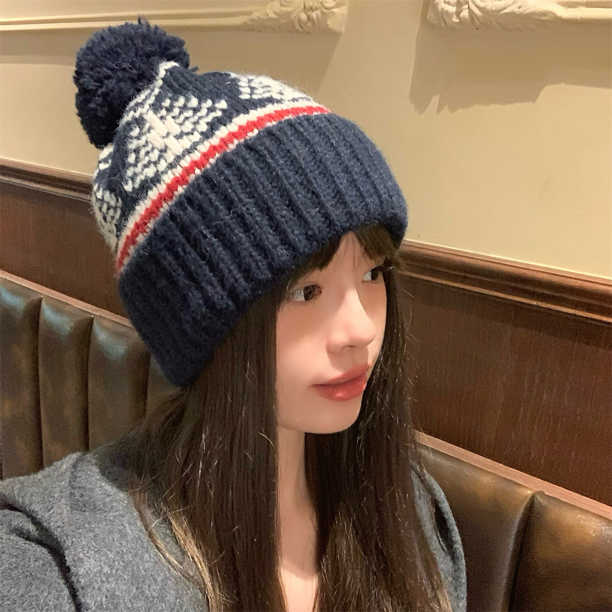 丁走走日系复古费尔岛风毛线帽子女冬季加厚保暖可爱显脸小针织帽,服饰配件/皮带/帽子/围巾,帽子,淘宝优惠券,粉丝福利购,淘宝优惠卷