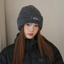 护耳毛线帽保暖情侣冷帽 大头围含羊毛针织帽子女冬季 双层厚实