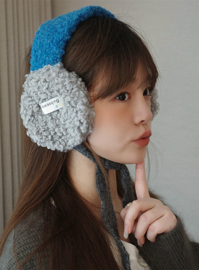 丁走走韩版ins冬季加厚护耳保暖耳罩女毛绒绑带防寒耳包骑车耳套