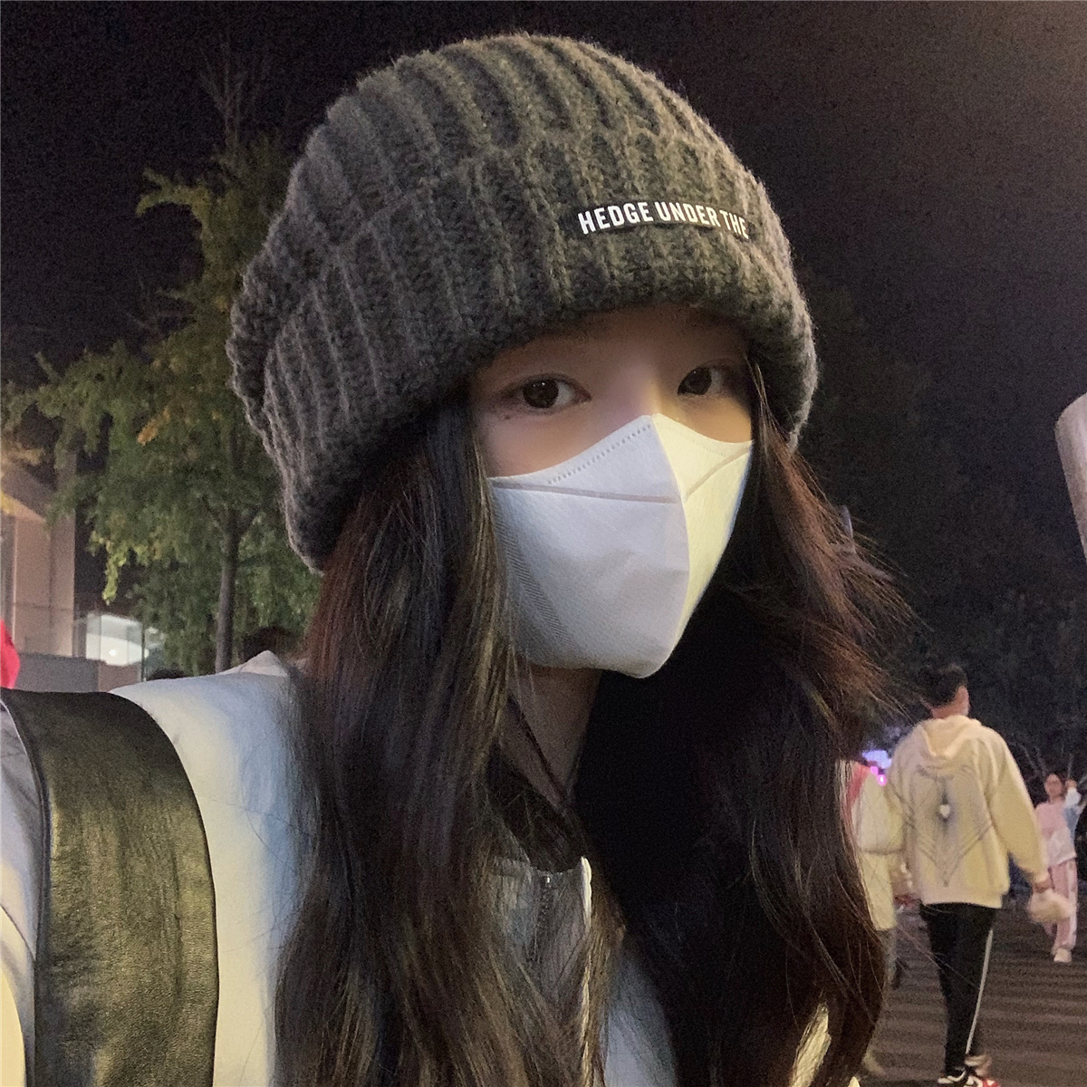 丁走走大头围显脸小毛线帽男女冬