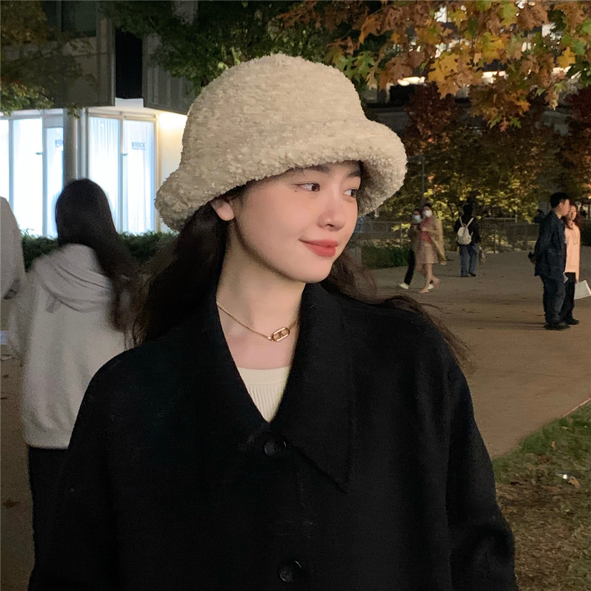 显脸小渔夫帽韩版百搭保暖盆帽