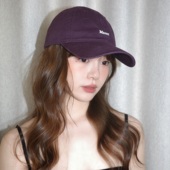 丁走走韩系简约刺绣显白紫色棒球帽子女显脸小百搭休闲防晒鸭舌帽