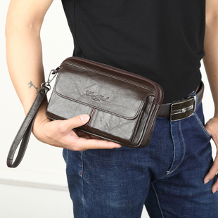 潮 包包2018新款 手包男皮包真皮钱包大容量手拿包手提男式 手抓男士