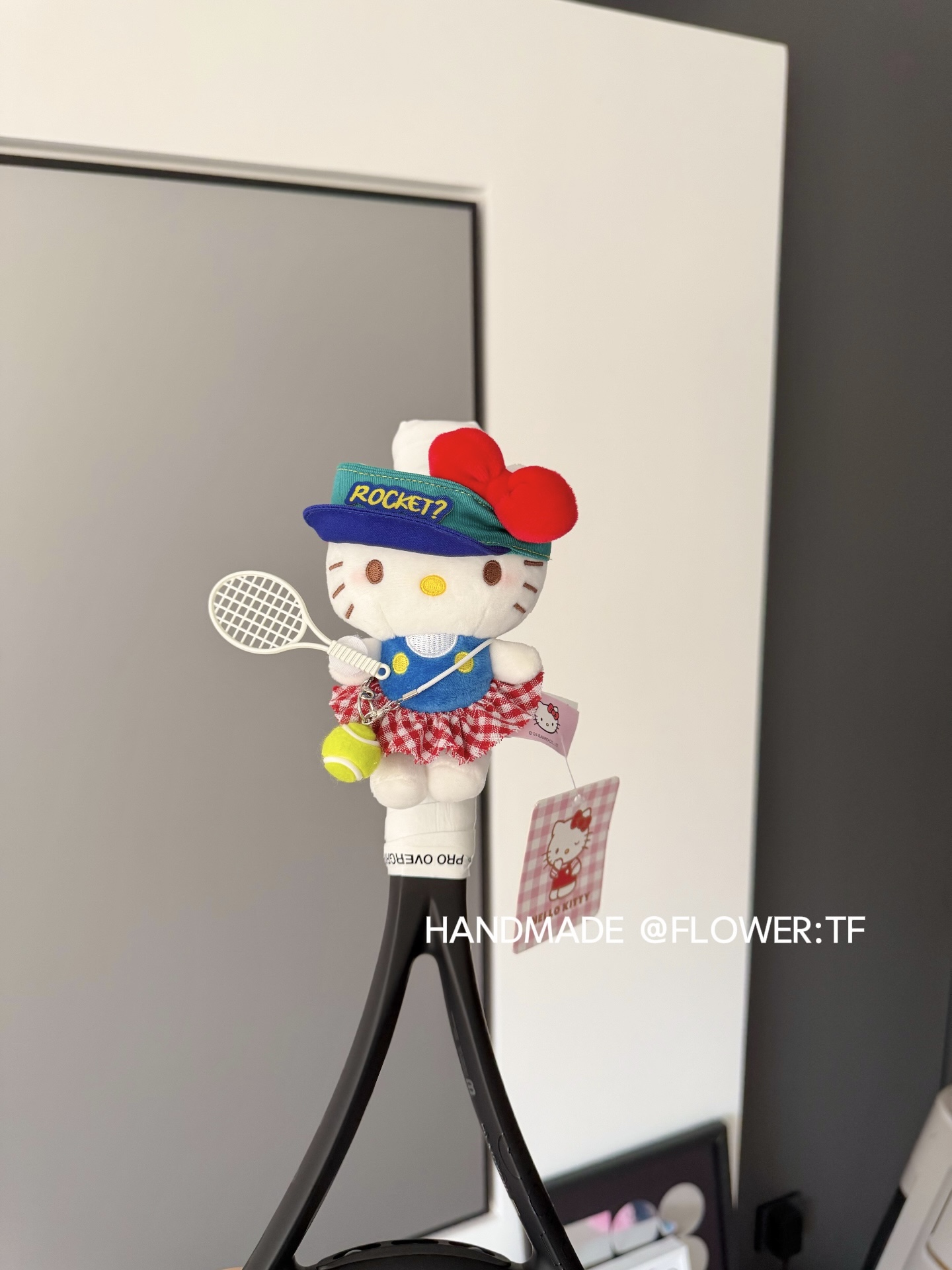 thumbnail for New genuine hellokitty bag pendant cute tennis element plush doll pendant puppet keychain chain