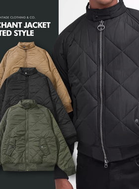 LifeCycle秋冬菱格纹绗缝夹克立领棉衣外套双面穿加棉棉服夹克男