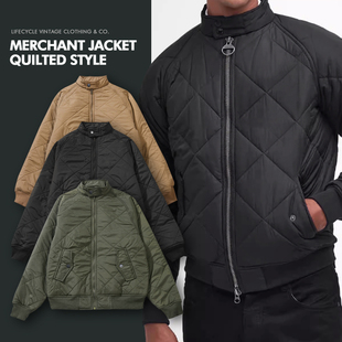 LifeCycle秋冬菱格纹绗缝夹克立领棉衣外套双面穿加棉棉服夹克男