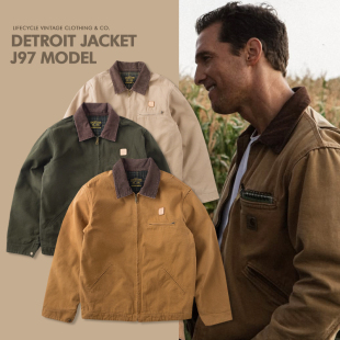 LifeCycle重磅加厚底特律夹克平替咔哈特J97星际穿越帆布工装外套