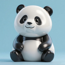 玻璃钢卡通熊猫雕塑定制网红熊猫雕塑打卡商场户外装饰落地大摆件