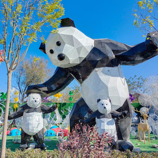 不锈钢几何鹿大型雕塑抽象鹿定制户外售楼处艺术景观动物落地摆件