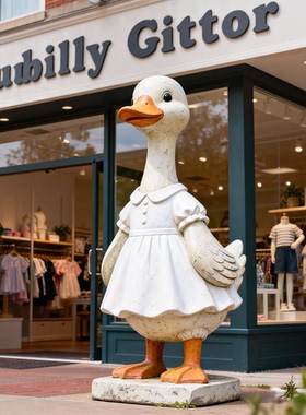 玻璃钢卡通鹅大娘卡通雕像摆件户外装饰定制大件造型庭院装饰品