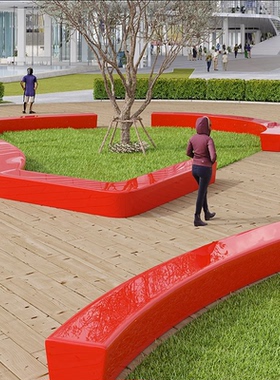 定制玻璃钢树池座椅户外坐凳