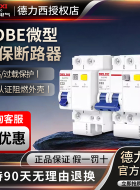德力西空气开关带漏电保护器HDBE家用63a断路器220v电闸空调2p32a