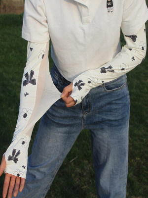 女士夏季锦纶清新防晒袖套