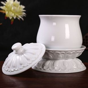 寺庙特大水杯陶瓷杯纯白无字道观专用大号供杯观音杯仙家大号水杯