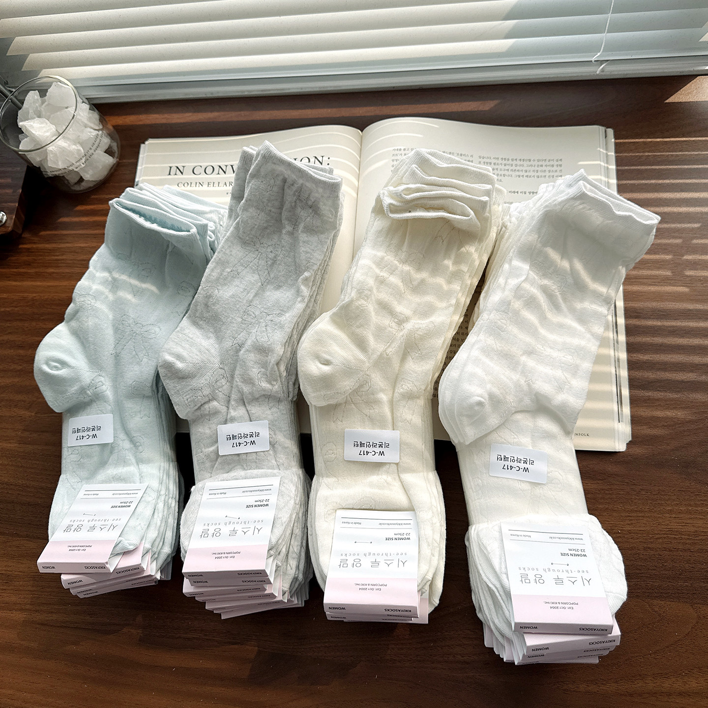 韩国东大门进口女袜子春夏薄棉透气吸汗堆堆袜蝴蝶结白色中长筒袜