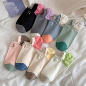 起步韩袜薄款 透气船袜女2025新款 笑脸韩国纯棉防滑不掉跟隐形短袜