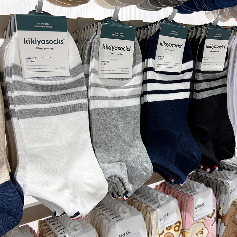 韩国东大门袜子男kikiyasocks春夏简约吸汗条纹低帮矮腰短袜薄款,女士内衣/男士内衣/家居服,短袜,淘宝优惠券,粉丝福利购,淘宝优惠卷