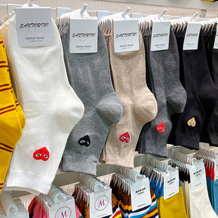 ETNA韩国东大门进口植绒爱心中筒棉袜秋冬时尚 百搭心形袜子女新品