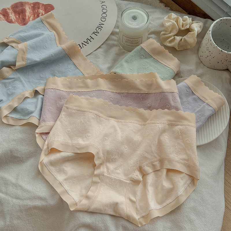 慵懒时光~内裤女士纯棉裆纯色简约透气新款时尚提臀少女三角裤