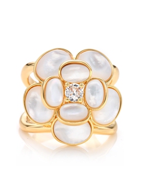 山茶花天然贝壳丝巾扣环高端大衣打结扣女秋夏季方巾围巾固定扣