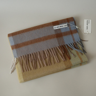 包邮 文艺日系格纹流苏小围巾 羊毛复古着vintage风格 超多配色