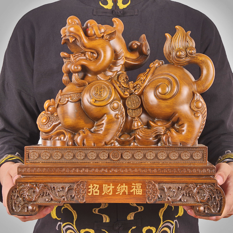 招财貔貅一对纳福吉祥摆件店铺开业礼品办公室客厅酒柜收银台装饰