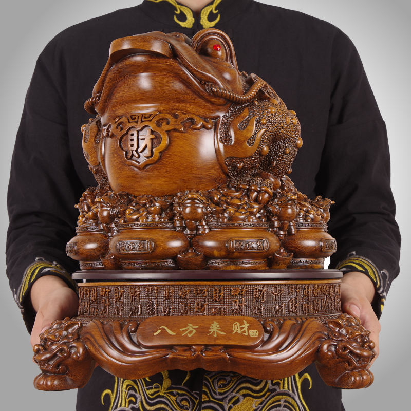 招财金蟾摆件 八方来财蟾蜍 聚宝盆收银台摆设送公司店铺开业礼物