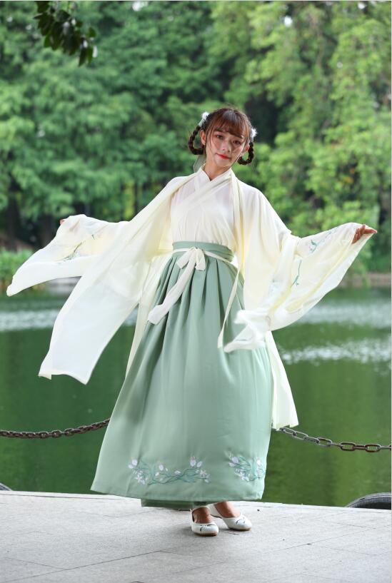 汉服女中国风广袖流仙裙古装服装仙女清新淡雅学生日常襦裙大袖衫