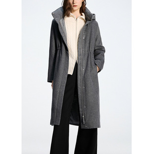 【LR定单】2025秋冬新款丝驼绒高领中长款羽绒服女85鹅绒时尚外套