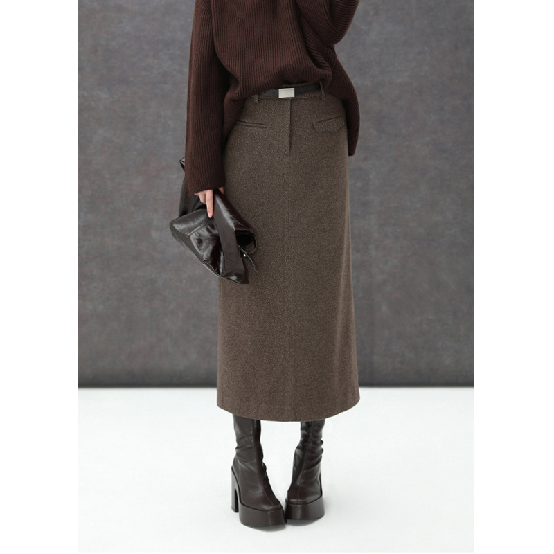 【CB定单】设计感高腰通勤OL遮胯半身裙女秋冬2025西装裙过膝长裙