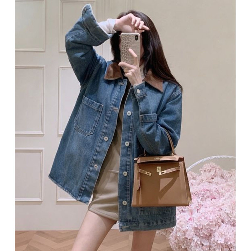 【LR定单】复古polo长袖牛仔外套女2026早春新款休闲时尚短款上衣,女装/女士精品,短外套,淘宝优惠券,粉丝福利购,淘宝优惠卷